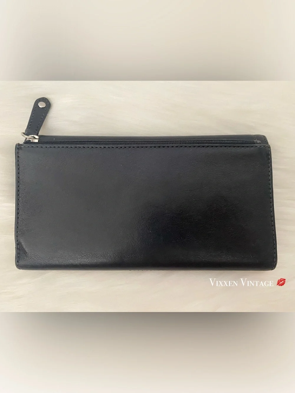 VINTAGE Y2K COACH ‘MADISON LEATHER ENVELOPE TRI-FOLD WALLET’ IN BLACK - Picture 12 of 14